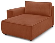 Ceglany sztruksowy moduł sofy (lewostronny) Nihad modular – Bobochic Paris