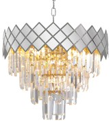 Żyrandol CARISMA CHROME 9xE14, kryształowa, glamour