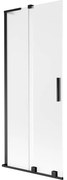 Mexen Velar L parawan nawannowy 2-skrzydłowy rozsuwany 85 x 150 cm, szron, czarny - 896-085-003-31-70