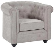 Fotel z szarej tkaniny CHESTERFIELD