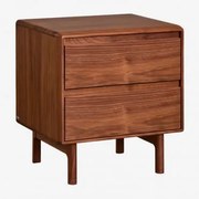 Nocna Szafka Prostokątna 50x40 Cm Z Drewna Treveris Wenge - Sklum