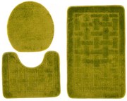 Stylowy zielony komplet dywaników łazienkowych w kratę W3-B83