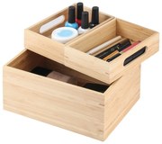 Bambusowy organizer łazienkowy na kosmetyki w naturalnym kolorze Isalys – MSV