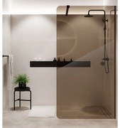 Ścianka prysznicowa WALK IN FIX brązowa 8 mm MOLIS NATURE Brown Round MASSI I Różne rozmiary : Kolor profili kabiny - czarny, Szerokość ścianki - 100 cm, Typ montażu - WALK in FIX (Do ściany)