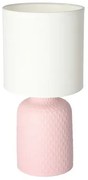 Różowa lampa stołowa z wytłoczonym wzorem na ceramicznej podstawie - V085 G8-G97
