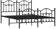 Czarne metalowe łóżko małżeńskie 160x200cm W4-E69