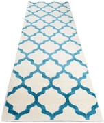 Biało niebieski chodnik dywanowy do przedpokoju Z0-H43