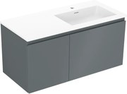 Mexen Orio szafka łazienkowa 100 cm z umywalką Otis prawą, 1S, 1D, grafit mat/biała mat - 91A13-10047-3-BBFF66-W18P01