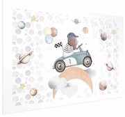 Plakat Miś w wyścigówce 60x40 cm bez ramy z marginesem ARTGEIST B