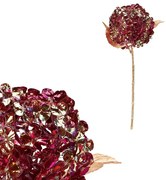 Sztuczna cięta Hortensja, pozłacana, fioletowo-złoty kwiat, 60 cm