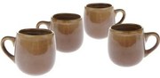 Zestaw 4 ceramicznych kubków Warm 100 ml, brązowe