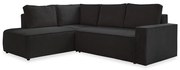 Antracytowy sztruksowy rozkładany narożnik (lewostronny) Brave Dave – Miuform