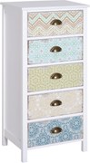 HOMCOM Komoda nowoczesna z 5 szufladami wielokolorowa 46x34x975 cm do salonu sypialni | Aosom PL