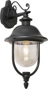 Klasyczna zewnętrzna lampa ścienna czarna z tworzywa sztucznego IP44 - Genoa