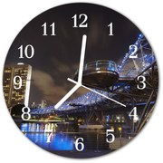 Zegar szklany okrągły Noc