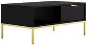 Czarny nowoczesny stolik ze złotym stelażem L7-N53