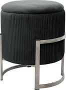 Pufa ze schowkiem okrągła welurowa AKORD PORTO Czarna