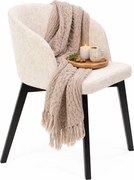 Kremowe Pluszowe Krzesło Kubełkowe E6-S40