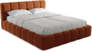 Łóżko 180 x 228 - z weluru - terakota - NALU
