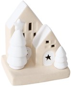 Dekoracja domek z kamionki z oświetleniem LED, 10,5 cm