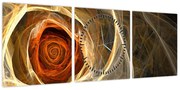 Obraz - Róża w artystycznym duchu (z zegarem) (90x30 cm)