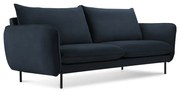 Ciemnoniebieska aksamitna sofa 160 cm Vienna – Cosmopolitan Design