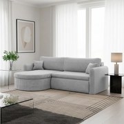 Uniwersalny narożnik Verona L z funkcją spania, do salonu, jasnoszary