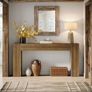 Prostokątny stolik konsolowy o długości 160 cm, prostokątny stolik wejściowy za sofą