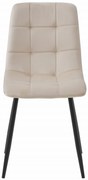 Krzesło KARA, tapicerowane, welur - beż aksamit / nogi czarne x 1