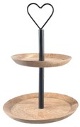 InDecor Stojak z drewna mango Serce 2 półki, 23 x23 x 32 cm