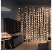 Brilagi - Świąteczna kurtyna 300 diod LED/8 funkcji/3xAA/USB 1,2 m, ciepła biel