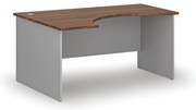 Ergonomiczne biurko PRIMO GRAY, 160x120 cm, lewe, szary/orzech