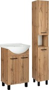 Zestaw Łazienkowy Szafka z Umywalką 50cm Słupek 30cm Dąb Wotan Lupo Wotan