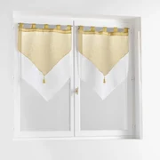 Biało-żółte firanki zestaw 2 szt. 60x90 cm Duetto – douceur d'intérieur