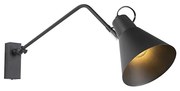 Designerska lampa ścienna czarna regulowana - Luna