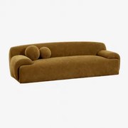 Sofa Trzyosobowa Tapicerowana Shirina Chenilla Ciemny Musztardowy - Sklum