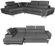 Narożnik rogówka rozkładany f spania Bosso lewy Family meble szary welur