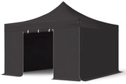 TOOLPORT 4x4 m Namiot Ekspresowy PROFESSIONAL Alu 40 mm, ze ścianami bocznymi, bez okien, czarny - (600175)