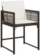 Brązowe krzesła ogrodowe boho z poduszkami 4 szt. S1-R77