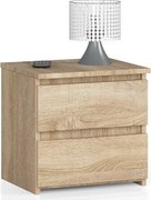 Szafka nocna AKORD CL2 Dąb Sonoma 40 cm 2 szuflady kolor Dąb Sonoma mat 40x35x40 cm