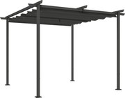 Outsunny Pergola Ogrodowa 3 x 3 m z Regulowanym Dachem, Konstrukcja Metalowa, Ochrona UPF30+, Zadaszenie na Taras, Ciemnoszary