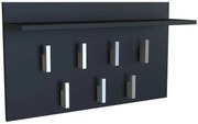 Czarny wieszak ścienny z półką K0-M66
