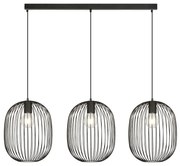 Czarna potrójna lampa wisząca w stylu loft F4-G81