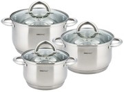 3 sztuki garnków z pokrywkami na indukcję G7-K08