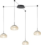 Brena - Koniak, 4-punktowa lampa wisząca zdecentralizowana - Fabas Luce - 40W ściemnialna dioda LED - Zdecentralizowany montaż