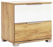 Szafka nocna z szufladami dąb craft + biały C1-A88
