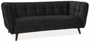 Sofa CASTELLO VELVET 3 czarna SIGNAL