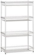 Regał druciany z półkami/koszami, 1500x900x450 mm, 4 półki