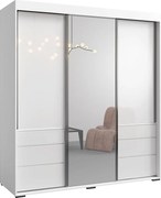 Szafa przesuwna z lustrem Torino 3D1L 180 Biała (lacobel)