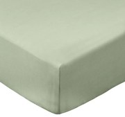 Zielone prześcieradło z perkalu bawełnianego z gumką 135x190 cm Cotton Percale – Bianca
